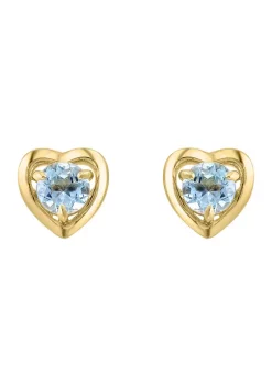 Discount 🎁 925 Gold Plated Silver Aquamarine Earrings by Effy® 🧨 -Effy® Sales Shop Belk 4838