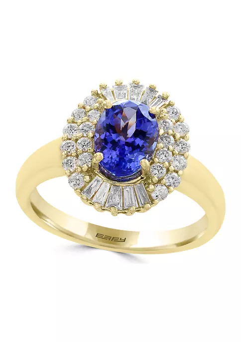 Top 10 💯 1/2 ct. t.w. Diamond and 1.14 ct. t.w. Tanzanite Ring in 14K Yellow Gold by Effy® 🎉 1 Top 10 💯 1/2 ct. t.w. Diamond and 1.14 ct. t.w. Tanzanite Ring in 14K Yellow Gold by Effy® 🎉