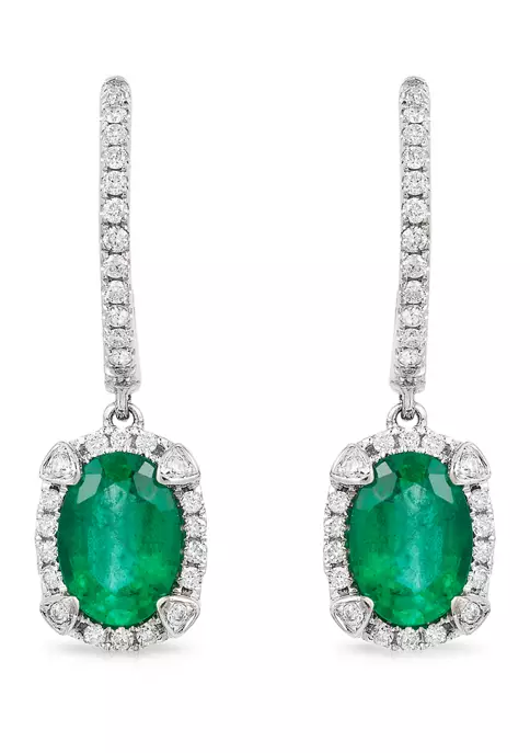 New 🔥 1/4 ct. t.w. Diamond and 1.52 ct. t.w. Emerald Earrings in 14K Yellow Gold by Effy® 🎉 1 New 🔥 1/4 ct. t.w. Diamond and 1.52 ct. t.w. Emerald Earrings in 14K Yellow Gold by Effy® 🎉