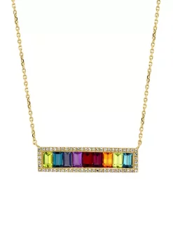 Best deal ⭐ 1/4 ct. t.w. Diamond and 3.3 ct. t.w. Mixed Semi Precious Stone Bar Necklace in 14K Yellow Gold by Effy® ⌛ 5 Best deal ⭐ 1/4 ct. t.w. Diamond and 3.3 ct. t.w. Mixed Semi Precious Stone Bar Necklace in 14K Yellow Gold by Effy® ⌛ -Effy® Sales Shop Belk 4893