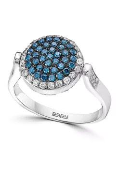Best Sale 👏 14K White Gold Blue and White Diamond Diversa Ring by Effy® ✔️ -Effy® Sales Shop Belk 4912