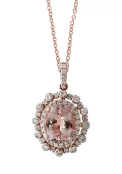 Deals 🎁 14K Rose Gold Diamond and Morganite Pendant Necklace by Effy® ✨