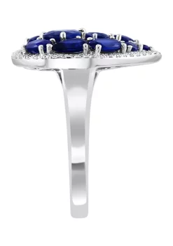 Top 10 👏 1/6 ct. t.w. Diamond and 2.62 ct. t.w. Natural Sapphire Ring in 14K White Gold by Effy® 😍 -Effy® Sales Shop Belk 4939