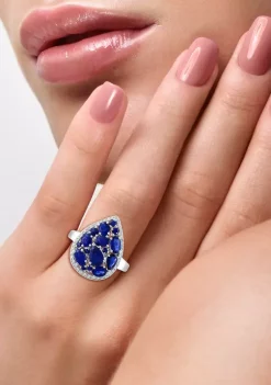 Top 10 👏 1/6 ct. t.w. Diamond and 2.62 ct. t.w. Natural Sapphire Ring in 14K White Gold by Effy® 😍 -Effy® Sales Shop Belk 4940