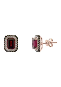Cheapest 🤩 1/2 ct. t.w. White and Brown Diamonds with 2.1 ct. t.w. Rhodolite Earrings by Effy® 👏