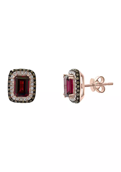 Cheapest 🤩 1/2 ct. t.w. White and Brown Diamonds with 2.1 ct. t.w. Rhodolite Earrings by Effy® 👏 2 Cheapest 🤩 1/2 ct. t.w. White and Brown Diamonds with 2.1 ct. t.w. Rhodolite Earrings by Effy® 👏 - Image 2