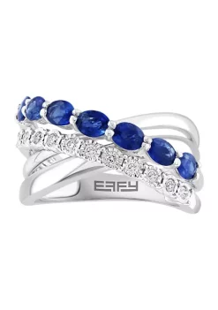 Wholesale 🎉 Diamond and Natural Sapphire Ring in Sterling Silver by Effy® 💯