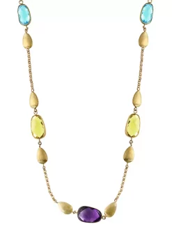 Cheap 😀 13.6 ct. t.w. Amethyst, Blue Topaz and Lemon Quartz Necklace in 14K Yellow Gold by Effy® ❤️