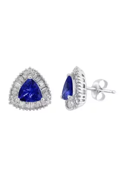 Budget ✔️ 3/8 ct. t.w. Diamond and 1.33 ct. t.w. Tanzanite Earrings in 14K White Gold by Effy® 😉