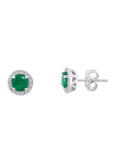 Best deal 🎁 1/8 ct. t.w. Diamond and 1 ct. t.w. Emerald Earrings in 14K White Gold by Effy® 😍 1 Best deal 🎁 1/8 ct. t.w. Diamond and 1 ct. t.w. Emerald Earrings in 14K White Gold by Effy® 😍