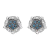 Budget ✨ 1/5 ct. t.w. White and Blue Diamond Diversa Earrings in 14K White Gold by Effy® 🌟