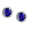 Coupon ✔️ Royalé 1/5 ct. t.w. Diamond and 1.48 ct. t.w. Tanzanite Stud Earrings in 14K White Gold by Effy® 🧨