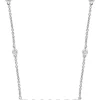 Buy 🎁 1/5 ct. t.w. Diamond and 1/4 ct. t.w. Sapphire Bar Necklace in 14K White Gold by Effy® 🔔