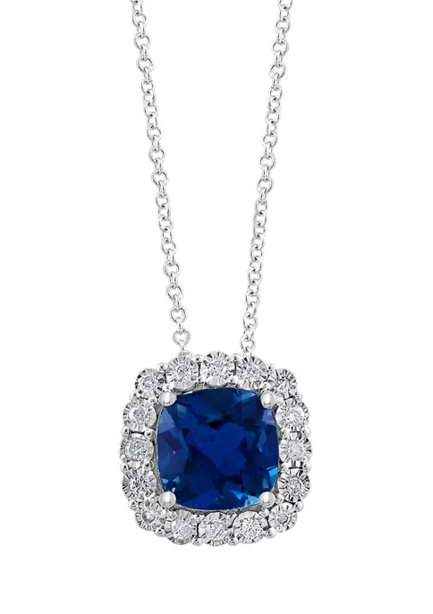 Hot Sale 🧨 1/4 ct. t.w. Diamond and 4.45 ct. t.w. Blue Topaz Pendant Necklace in 14K White Gold by Effy® 🤩 2 Hot Sale 🧨 1/4 ct. t.w. Diamond and 4.45 ct. t.w. Blue Topaz Pendant Necklace in 14K White Gold by Effy® 🤩 - Image 2