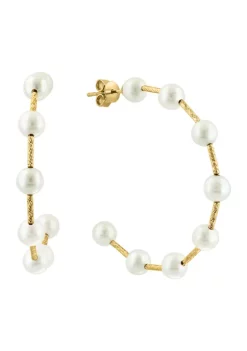 New 😀 14K Yellow Gold Freshwater Pearl Earrings by Effy® 🎉