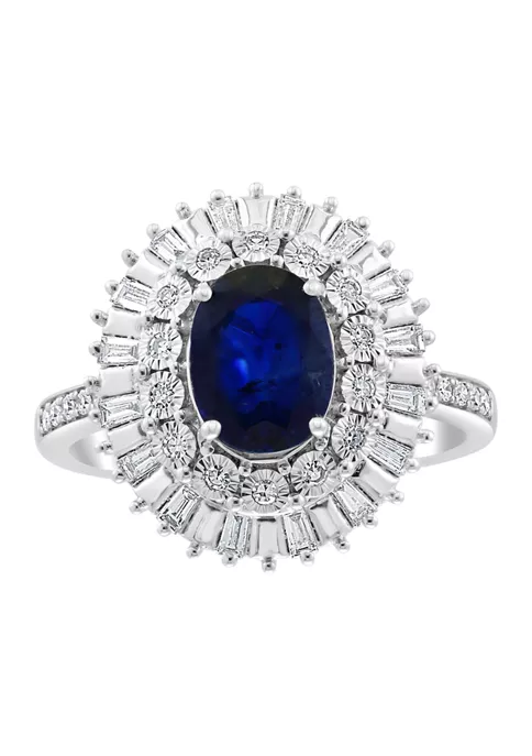 New 🥰 14K White Gold Diamond and Natural Sapphire Ring by Effy® 🎉 2 New 🥰 14K White Gold Diamond and Natural Sapphire Ring by Effy® 🎉 - Image 2