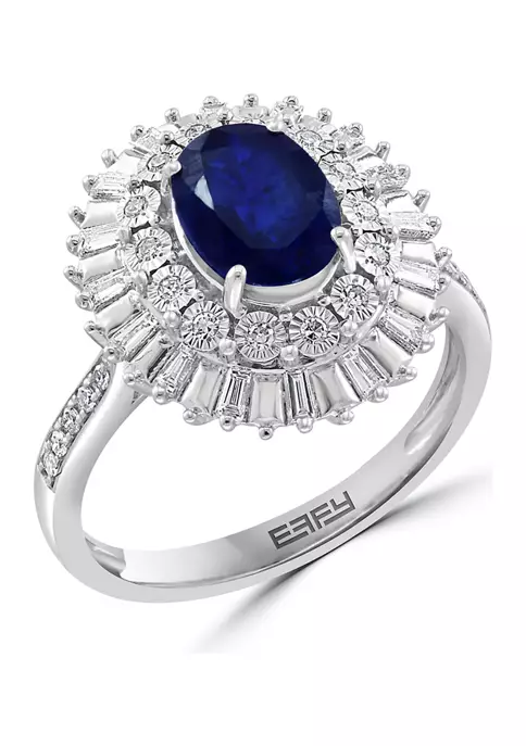 New 🥰 14K White Gold Diamond and Natural Sapphire Ring by Effy® 🎉 5 New 🥰 14K White Gold Diamond and Natural Sapphire Ring by Effy® 🎉 - Image 5
