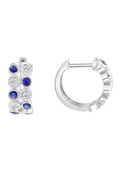Top 10 ⌛ Diamond and Natural Sapphire Earrings in Sterling Silver by Effy® 👍
