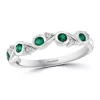Best Sale 😍 1/10 ct. t.w. Diamond and 1/4 ct. t.w. Emerald Ring in 14K White Gold by Effy® 👍