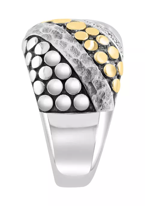 New 😀 1/10 ct. t.w. Diamond Ring in Sterling Silver and 18K Yellow Gold by Effy® 😀 3 New 😀 1/10 ct. t.w. Diamond Ring in Sterling Silver and 18K Yellow Gold by Effy® 😀 - Image 3