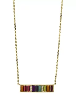 Top 10 🔔 0.02 ct. t.w. Diamond, Iolite, Amethyst, Blue Topaz, Citrine, Rhodolite, Pink Tourmaline, Peridot Necklace in 14k Yellow Gold by Effy® 😍