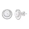 Outlet 🔔 1/3 ct. t.w. Diamond and Freshwater Pearl Earrings in Sterling Silver by Effy® 🥰