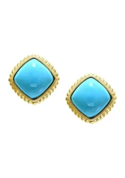 Promo ⭐ 9.11 ct. t.w. Turquoise Earrings in 14K Yellow Gold by Effy® 🤩