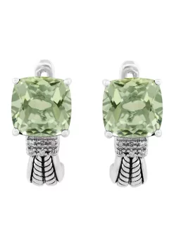 Best Pirce 🌟 Sterling Silver 1/10 ct. t.w. Diamond And 4.75 ct. t.w. Green Amethyst Earrings by Effy® 🛒 5 Best Pirce 🌟 Sterling Silver 1/10 ct. t.w. Diamond And 4.75 ct. t.w. Green Amethyst Earrings by Effy® 🛒 -Effy® Sales Shop Belk 5123