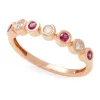Discount 🌟 1/10 ct. t.w. Diamond and 1/6 ct. t.w. Ruby Ring in 14K Rose Gold by Effy® 🥰
