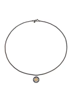 Cheapest ⌛ Men's Sterling Silver and Black Spinel Pendant Necklace by Effy® 💯