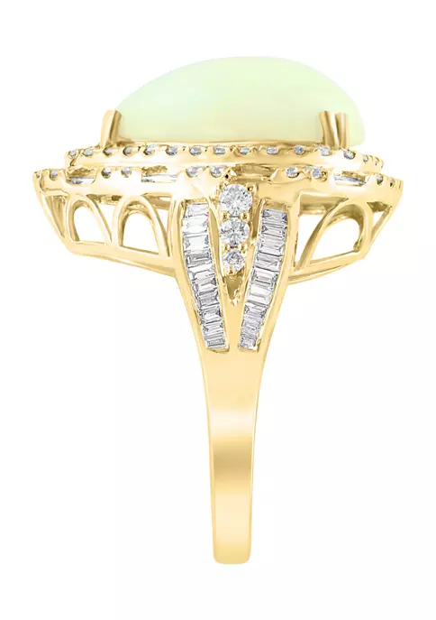 Hot Sale 🛒 1.15 ct. t.w. Diamond and 6 ct. t.w. Ethiopian Opal Ring in 14K Yellow Gold by Effy® 🔔 4 Hot Sale 🛒 1.15 ct. t.w. Diamond and 6 ct. t.w. Ethiopian Opal Ring in 14K Yellow Gold by Effy® 🔔 - Image 4