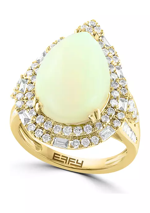 Hot Sale 🛒 1.15 ct. t.w. Diamond and 6 ct. t.w. Ethiopian Opal Ring in 14K Yellow Gold by Effy® 🔔 6 Hot Sale 🛒 1.15 ct. t.w. Diamond and 6 ct. t.w. Ethiopian Opal Ring in 14K Yellow Gold by Effy® 🔔 - Image 6
