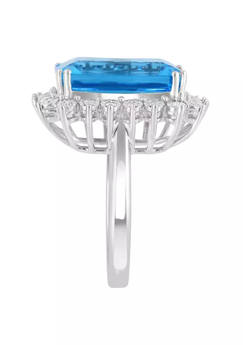 Flash Sale 🎁 1/5 ct. t.w. Diamond and Blue Topaz Ring in 14K Rose Gold by Effy® 🛒 2 Flash Sale 🎁 1/5 ct. t.w. Diamond and Blue Topaz Ring in 14K Rose Gold by Effy® 🛒 - Image 2