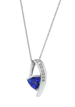 Brand new 🌟 1/5 ct. t.w. Diamond and 1.52 ct. t.w. Tanzanite Pendant Necklace in 14K White Gold by Effy® 🔔