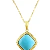 Best Sale 🎉 4.41 ct. t.w. Turquoise Pendant Necklace in 14K Yellow Gold by Effy® 🥰