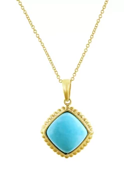 Best Sale 🎉 4.41 ct. t.w. Turquoise Pendant Necklace in 14K Yellow Gold by Effy® 🥰