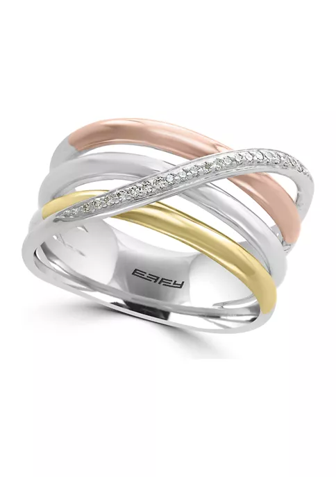 Best reviews of ⭐ 1/10 ct. t.w. Diamond Sterling Silver Tri-Color Ring by Effy® ✨ 1 Best reviews of ⭐ 1/10 ct. t.w. Diamond Sterling Silver Tri-Color Ring by Effy® ✨