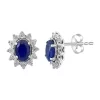 Buy 🔥 Diamond and Natural Sapphire Earrings in 14K White Gold by Effy® 🎁