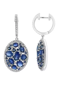 Best reviews of 🌟 14k White Gold 3/8 ct. t.w. Diamond, 6.16 ct. t.w. Natural Sapphire Earrings by Effy® 🎉 -Effy® Sales Shop Belk 5253
