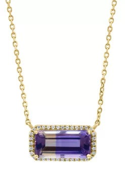 Outlet 🤩 1/10 ct. t.w. Diamond and 2.65 ct. t.w. Ametrine Pendant Necklace in 14K Yellow Gold by Effy® 🥰 -Effy® Sales Shop Belk 5268