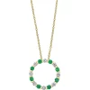 Discount 😉 3/4 ct. t.w. Diamond and 7/8 ct. t.w. Natural Emerald Pendant Necklace in 14k Yellow Gold by Effy® ✔️
