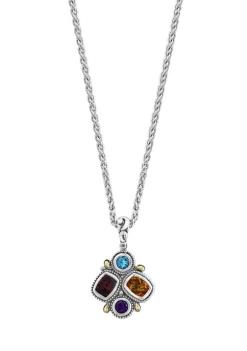 Wholesale 😍 Sterling Silver Amethyst, Blue Topaz, Citrine, and Garnet Pendant Necklace by Effy® 😍