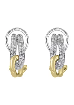 Hot Sale 🌟 1/3 ct. t.w. Diamond Hoop Earrings in 14K Two-Tone Gold by Effy® 🌟