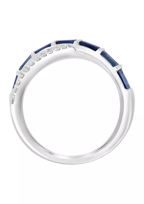 Deals 😀 14K White Gold Diamond and Natural Sapphire Ring by Effy® ⭐ 3 Deals 😀 14K White Gold Diamond and Natural Sapphire Ring by Effy® ⭐ - Image 3