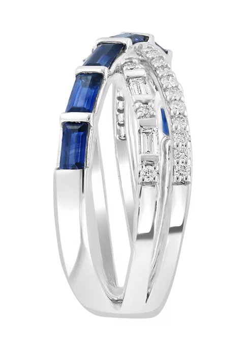 Deals 😀 14K White Gold Diamond and Natural Sapphire Ring by Effy® ⭐ 4 Deals 😀 14K White Gold Diamond and Natural Sapphire Ring by Effy® ⭐ - Image 4