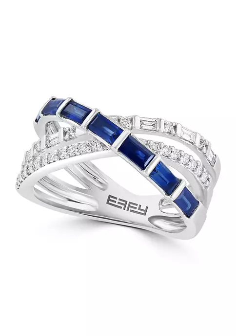 Deals 😀 14K White Gold Diamond and Natural Sapphire Ring by Effy® ⭐ 6 Deals 😀 14K White Gold Diamond and Natural Sapphire Ring by Effy® ⭐ - Image 6