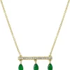Flash Sale 🔥 1/10 ct. t.w. Diamond and 5/8 ct. t.w. Emerald Pendant Necklace in 14K Yellow Gold by Effy® 🛒