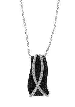 Best reviews of 🥰 3/4 ct. t.w. White Gold Diamond and Black Diamond Pendant Necklace in 14k White Gold by Effy® ⌛