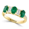 Coupon 🔥 14K Yellow Gold DIamond and Natural Emerald Ring by Effy® ✔️