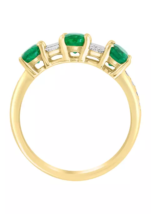Coupon 🔥 14K Yellow Gold DIamond and Natural Emerald Ring by Effy® ✔️ 3 Coupon 🔥 14K Yellow Gold DIamond and Natural Emerald Ring by Effy® ✔️ - Image 3